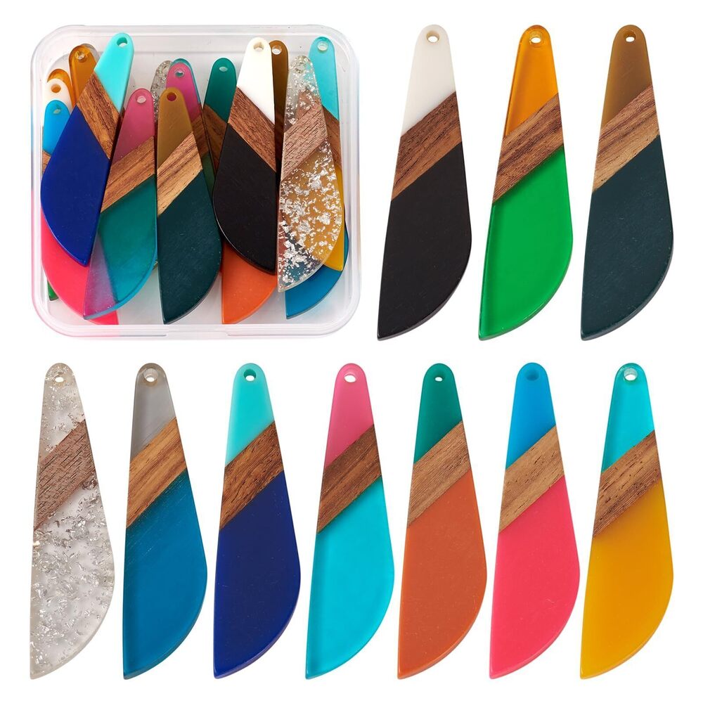 8335 Beadthoven 20Pcs/10Pairs Dragonfly Wing Charms Resin Wood Pendants DIY
